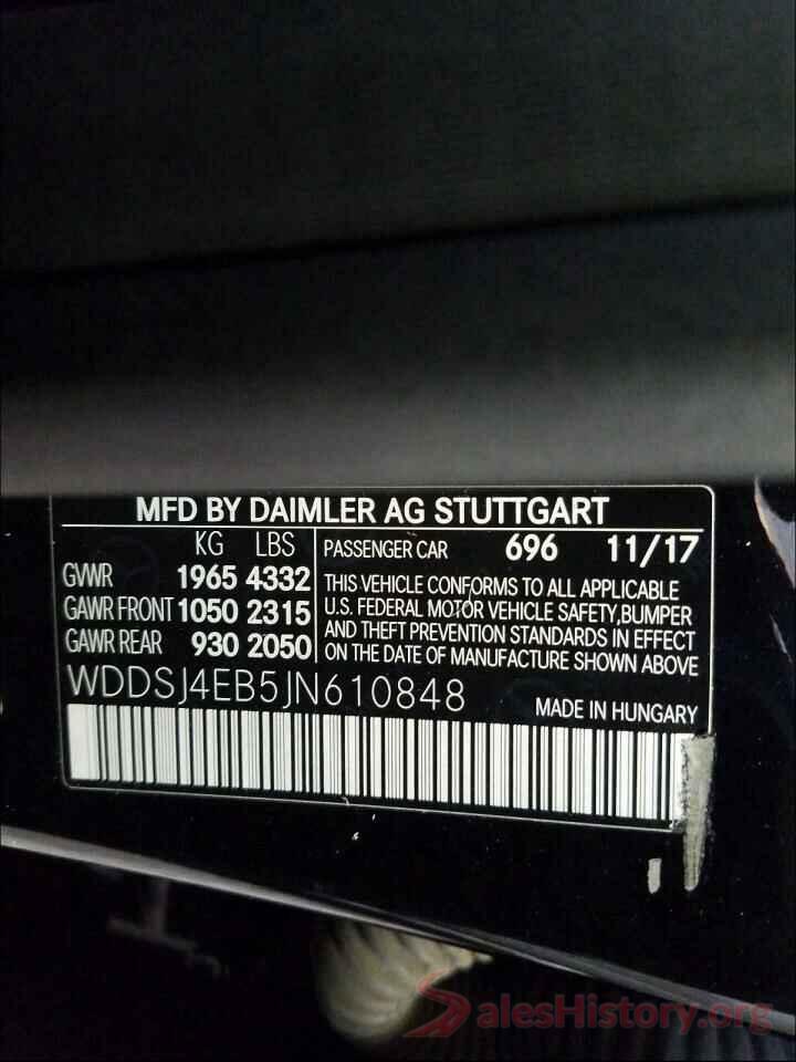 WDDSJ4EB5JN610848 2018 MERCEDES-BENZ C CLASS