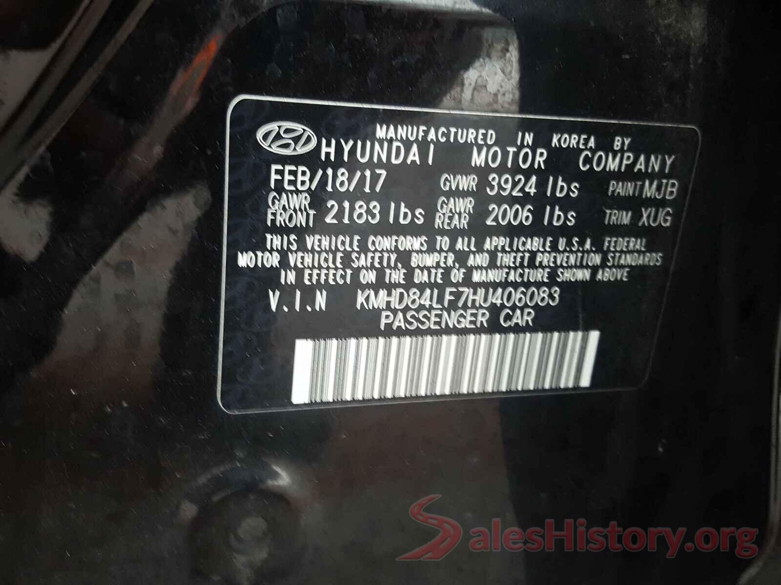 KMHD84LF7HU406083 2017 HYUNDAI ELANTRA