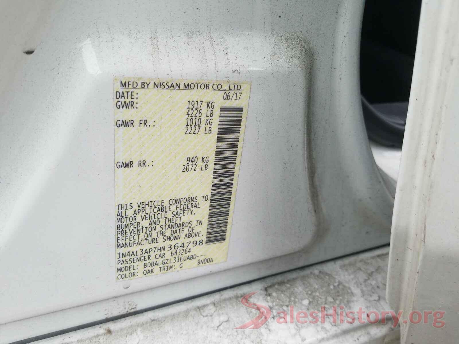 1N4AL3AP7HN364798 2017 NISSAN ALTIMA