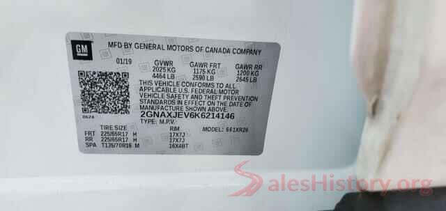 2GNAXJEV6K6214146 2019 CHEVROLET EQUINOX