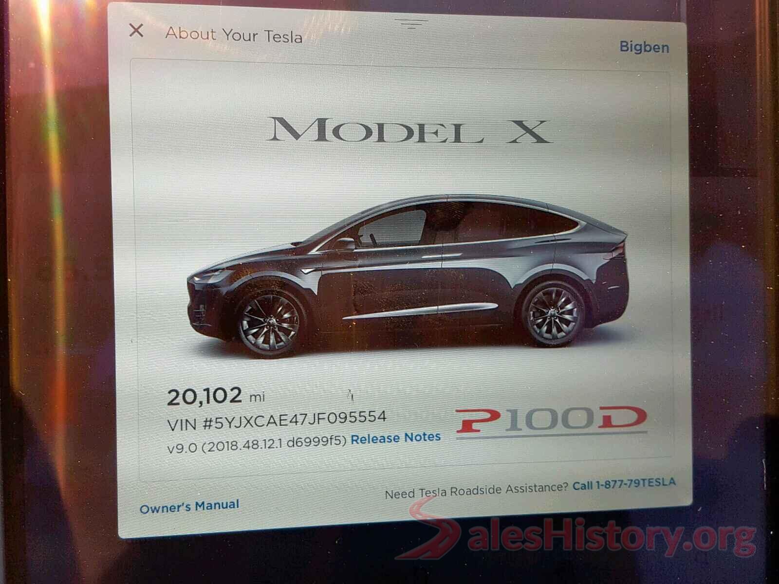 5YJXCAE47JF095554 2018 TESLA MODEL X