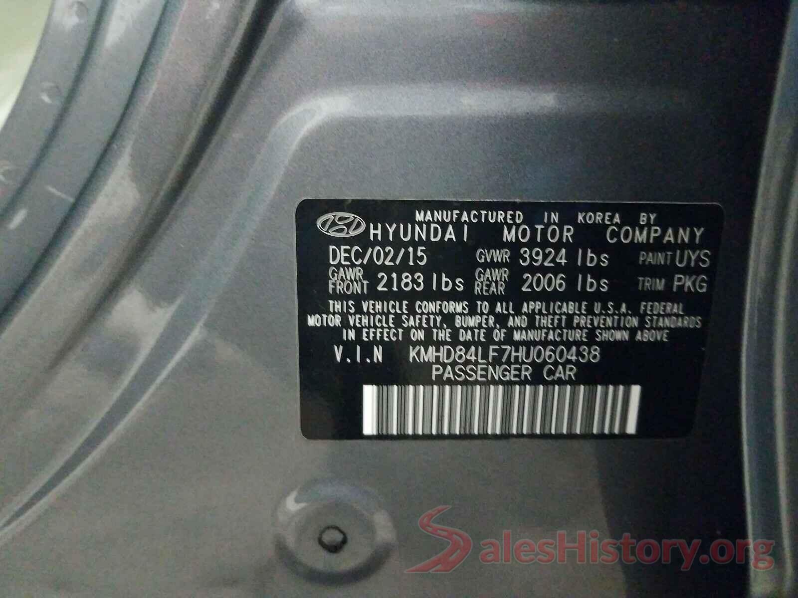 KMHD84LF7HU060438 2017 HYUNDAI ELANTRA