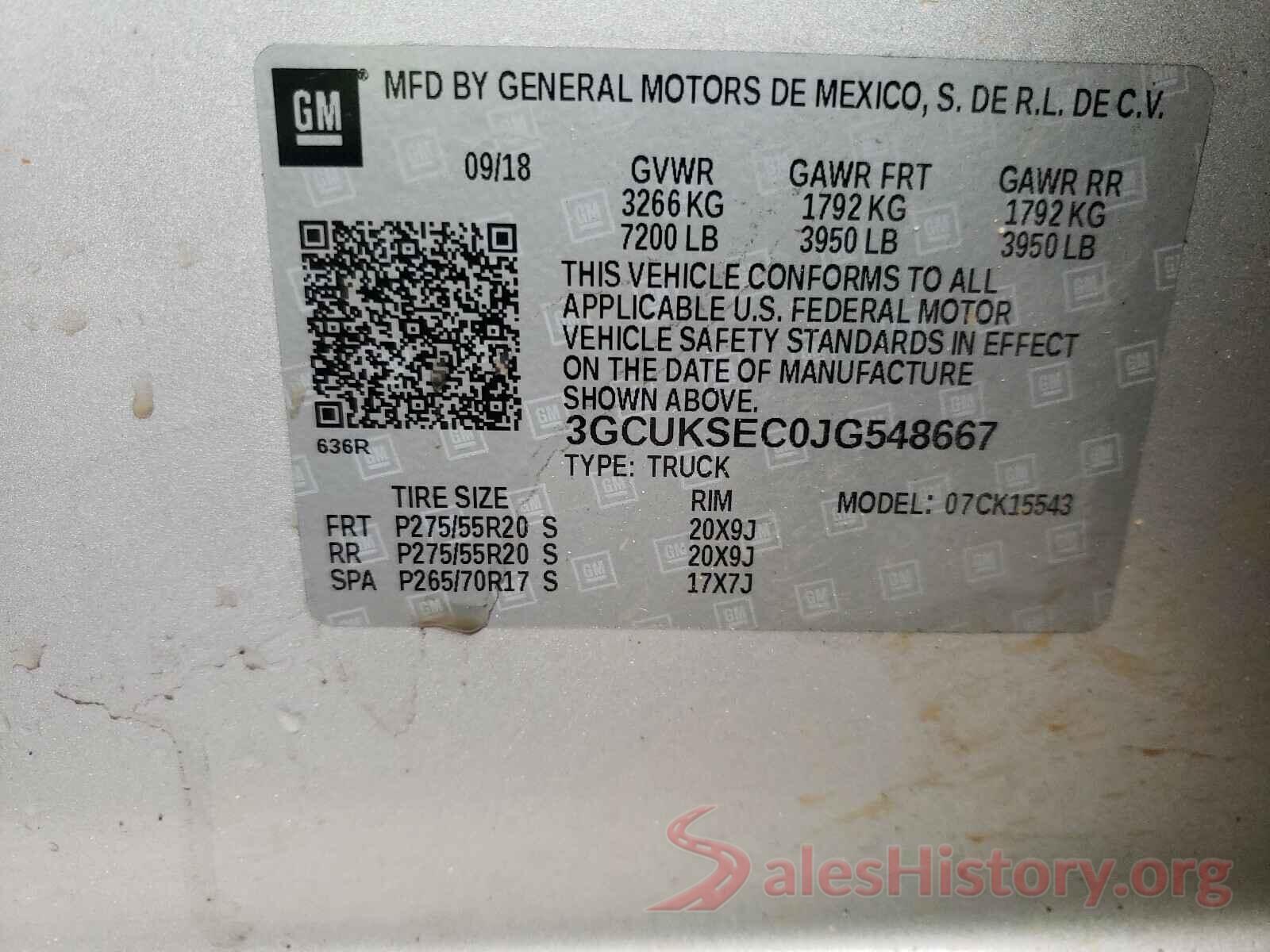 3GCUKSEC0JG548667 2018 CHEVROLET SILVERADO