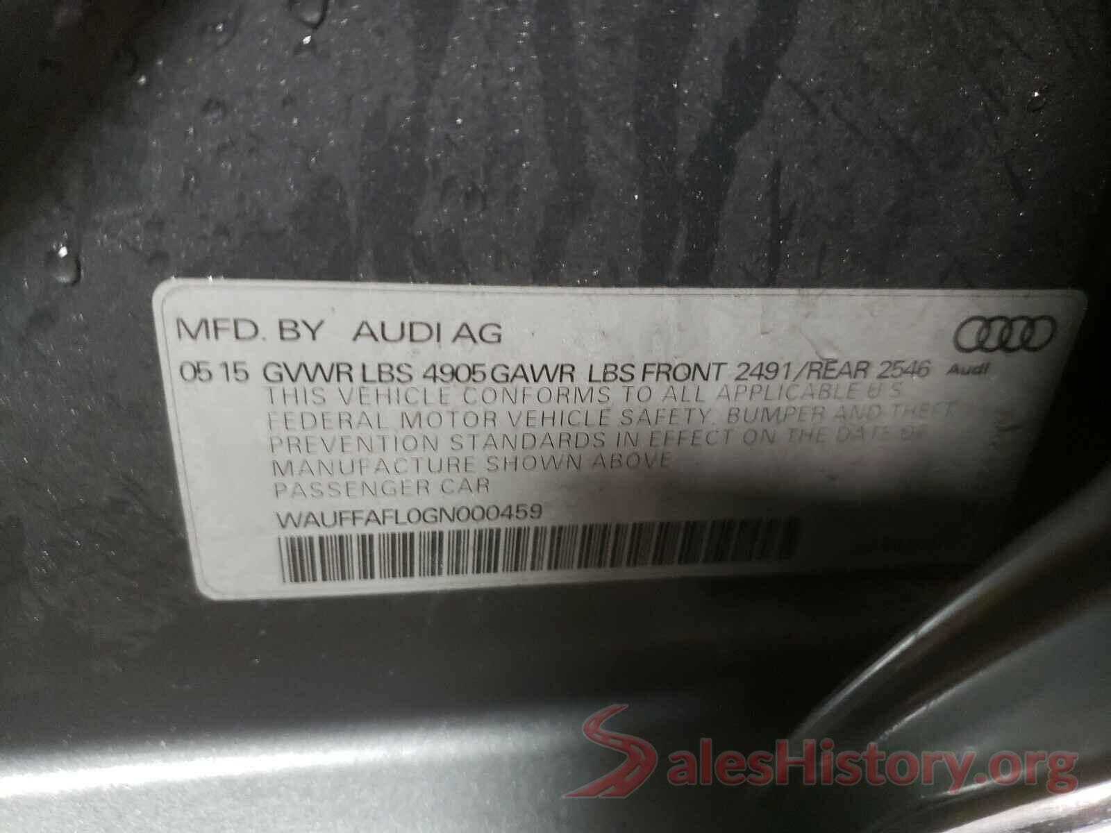 WAUFFAFL0GN000459 2016 AUDI A4