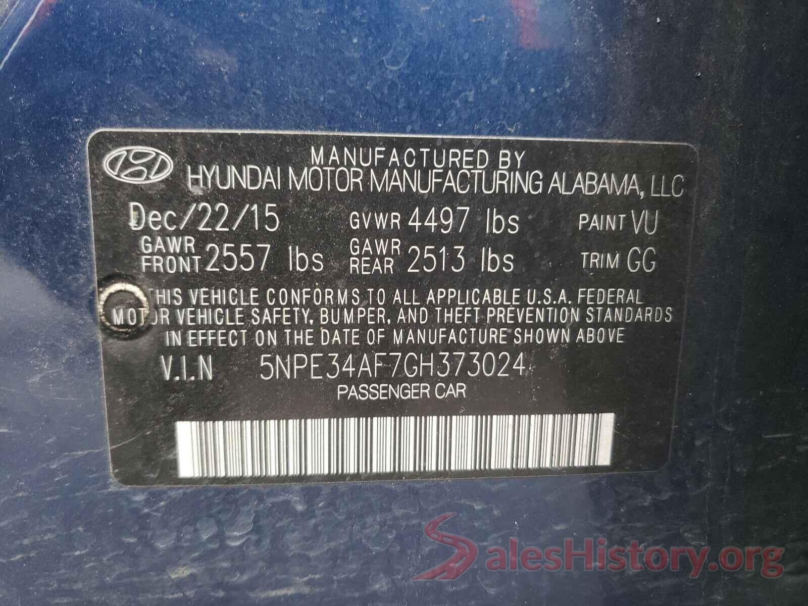 5NPE34AF7GH373024 2016 HYUNDAI SONATA