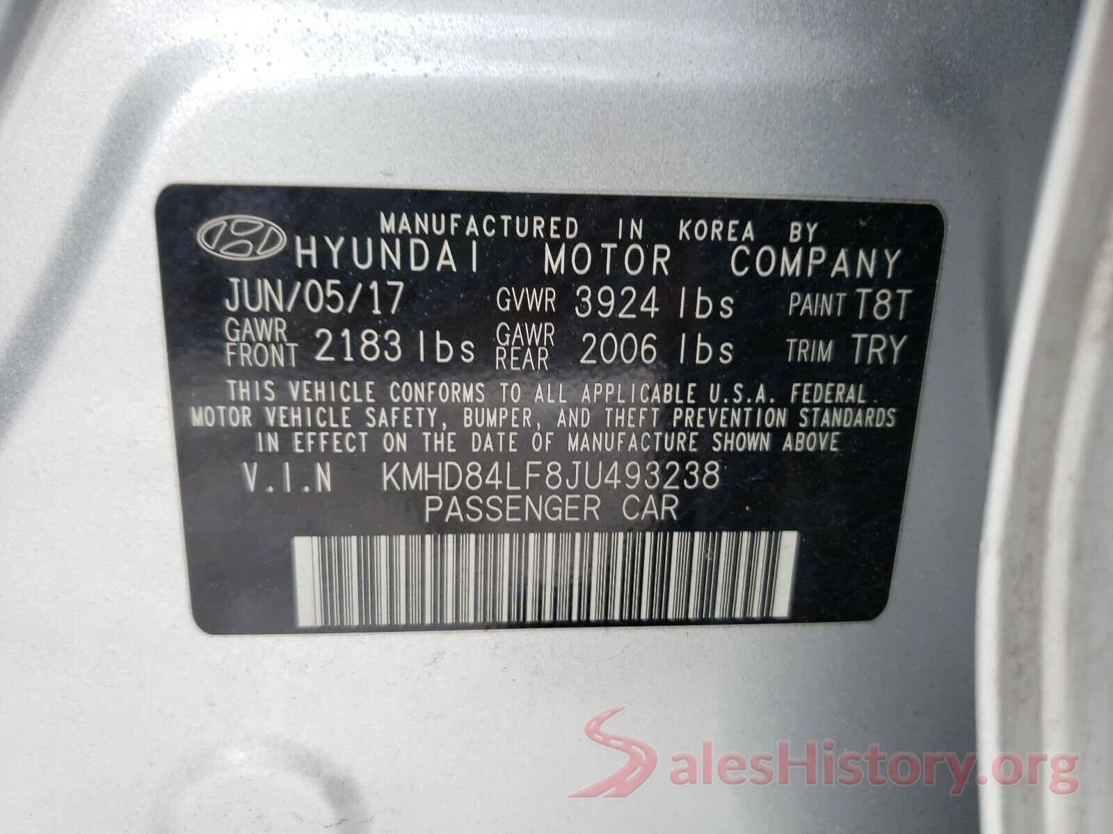 KMHD84LF8JU493238 2018 HYUNDAI ELANTRA