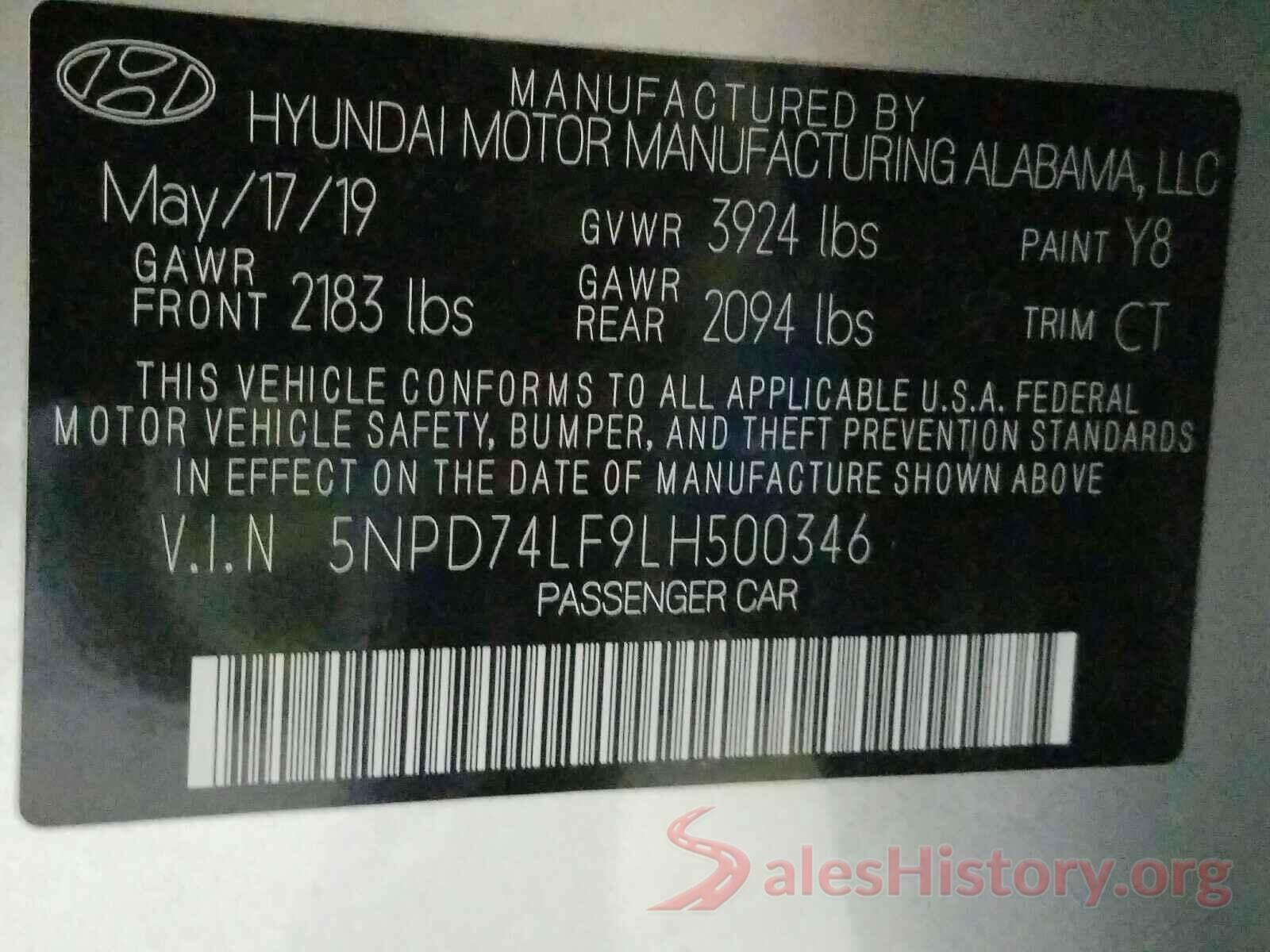 5NPD74LF9LH500346 2020 HYUNDAI ELANTRA