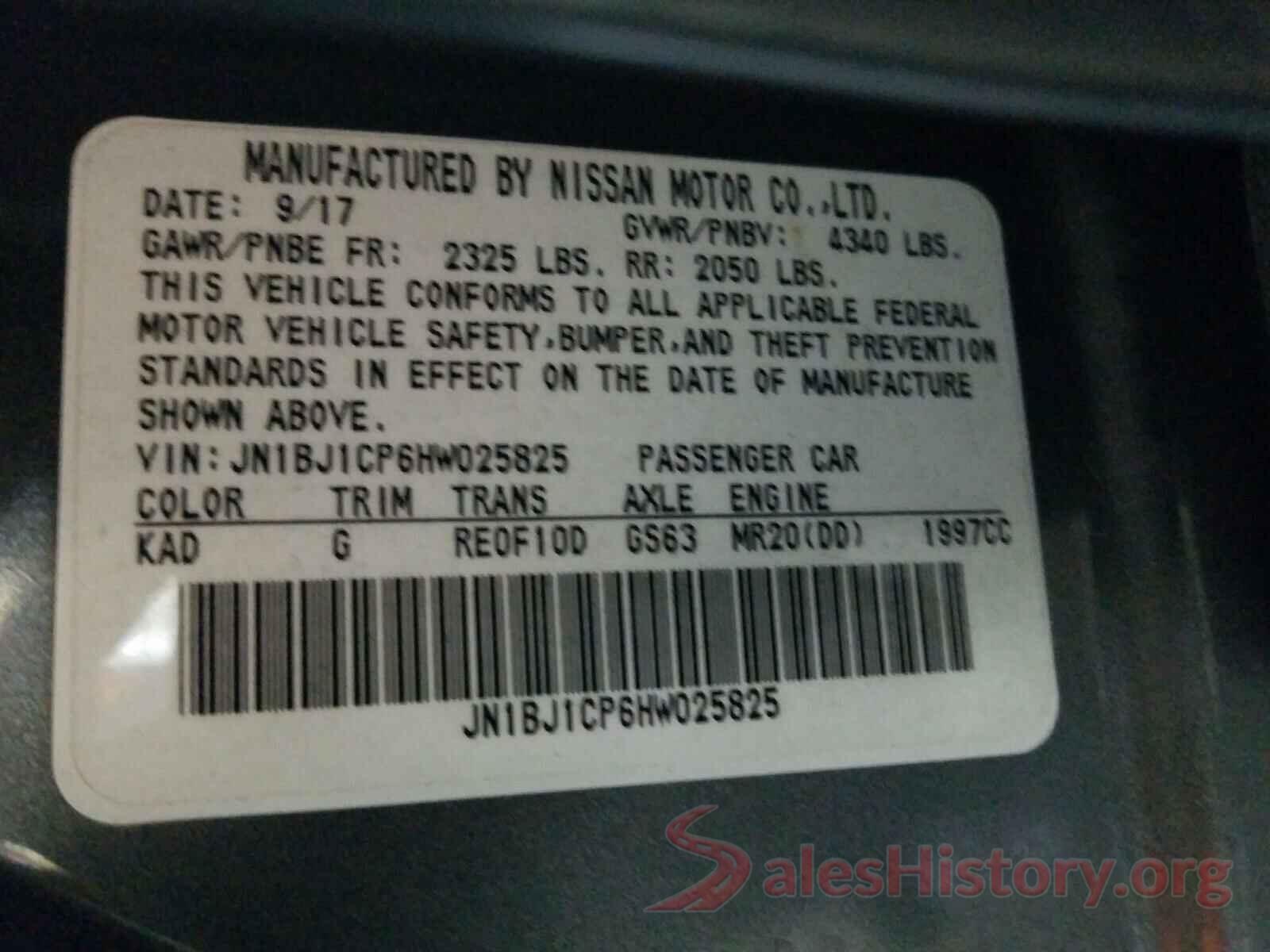 JN1BJ1CP6HW025825 2017 NISSAN ROGUE