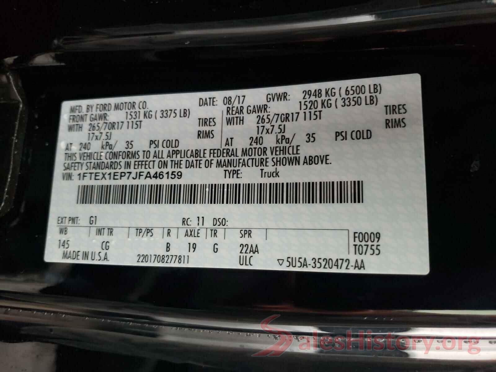 1FTEX1EP7JFA46159 2018 FORD F150