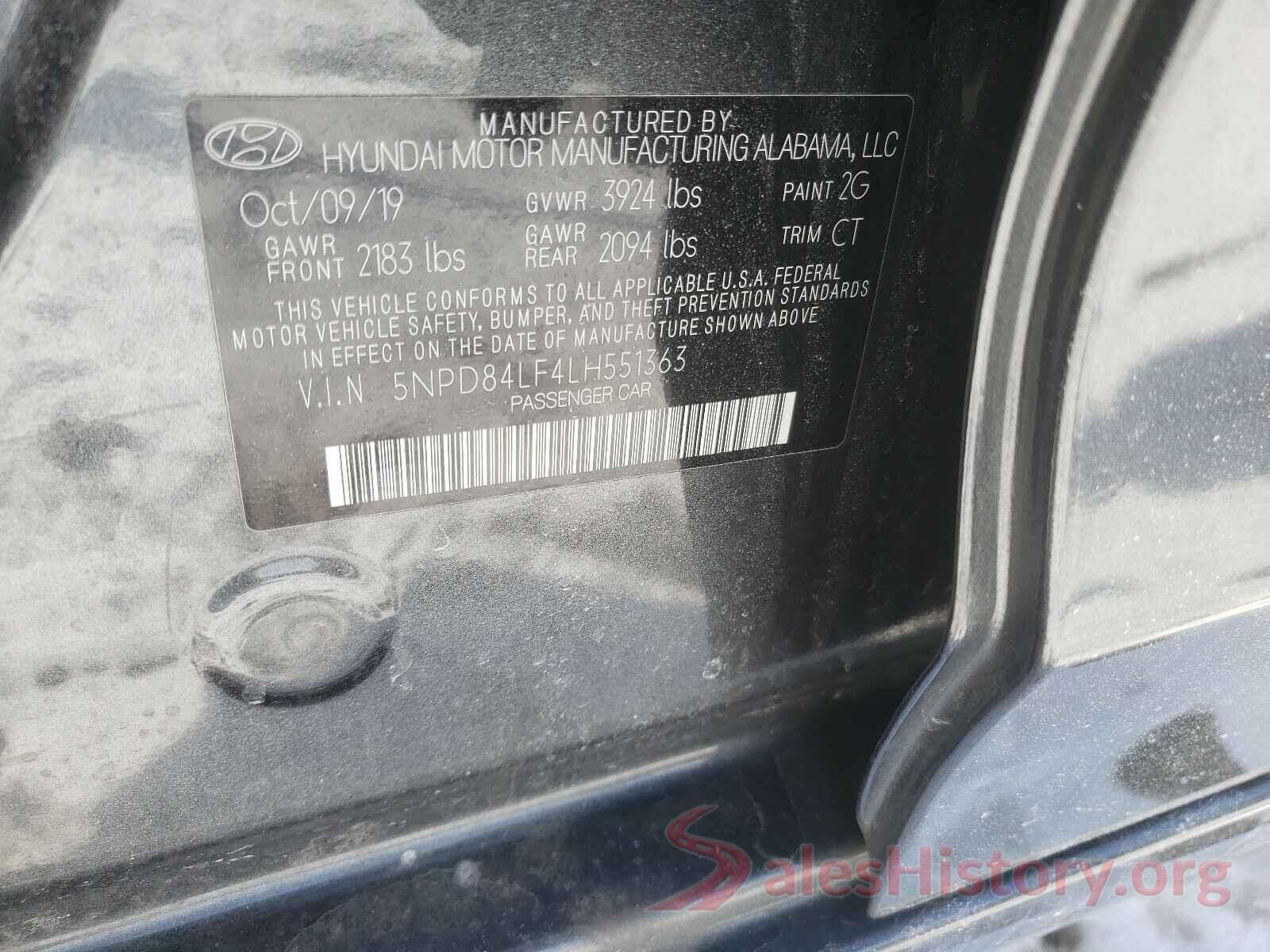 5NPD84LF4LH551363 2020 HYUNDAI ELANTRA