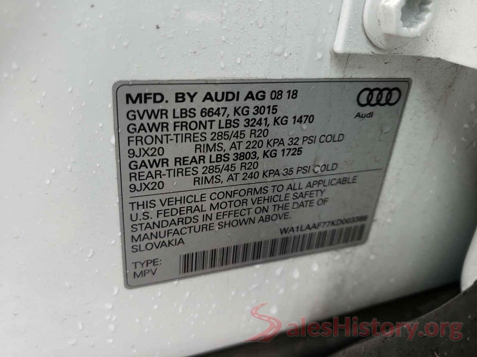 WA1LAAF77KD003388 2019 AUDI Q7