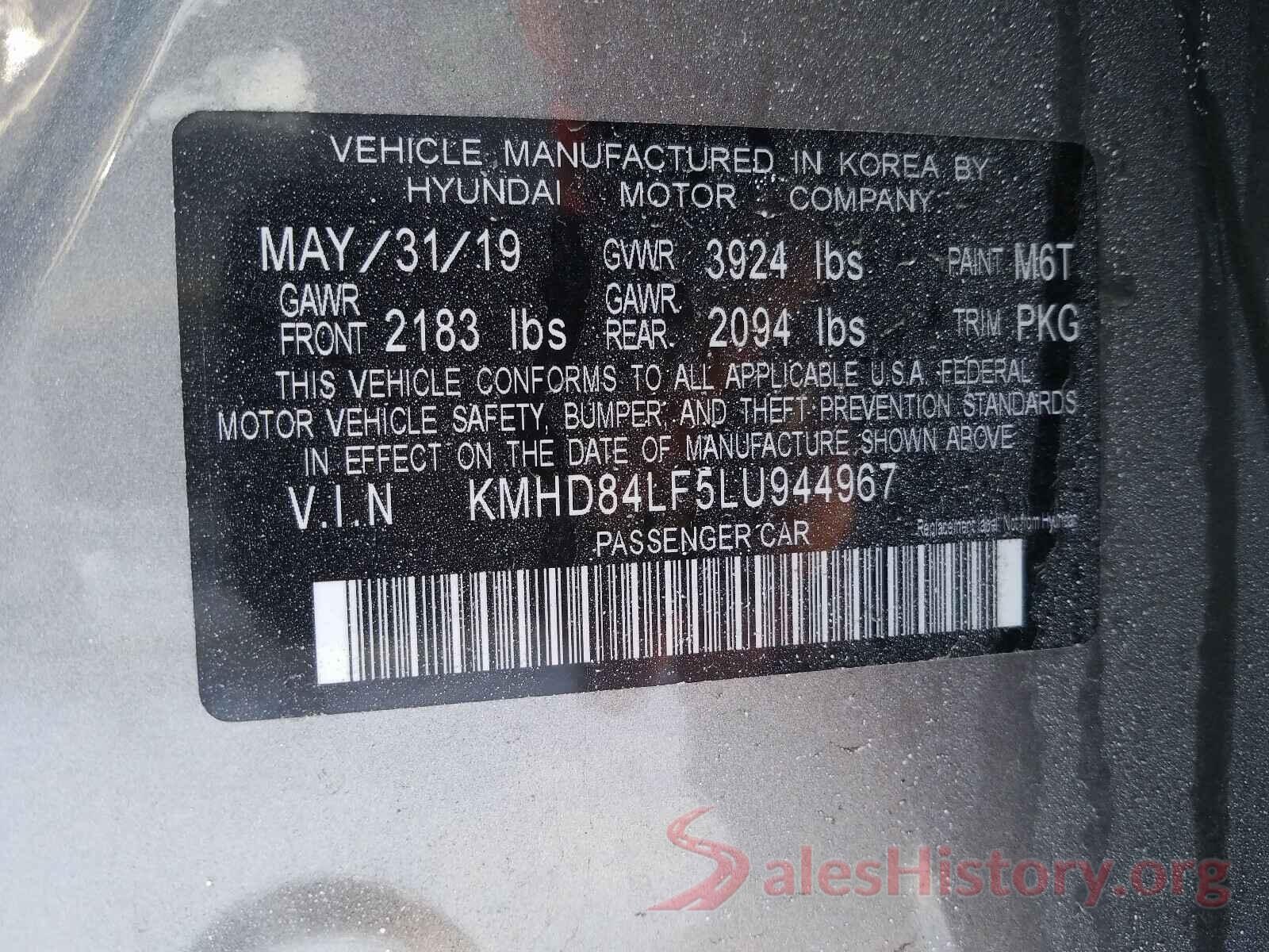 KMHD84LF5LU944967 2020 HYUNDAI ELANTRA