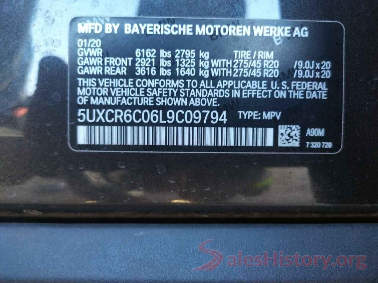 5UXCR6C06L9C09794 2020 BMW X5