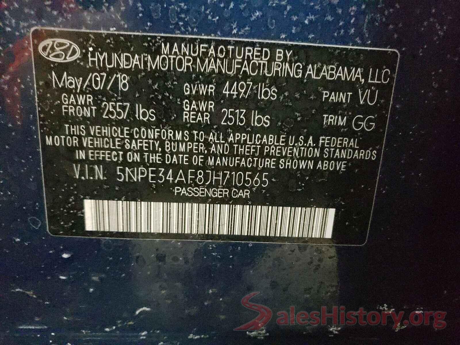 5NPE34AF8JH710565 2018 HYUNDAI SONATA