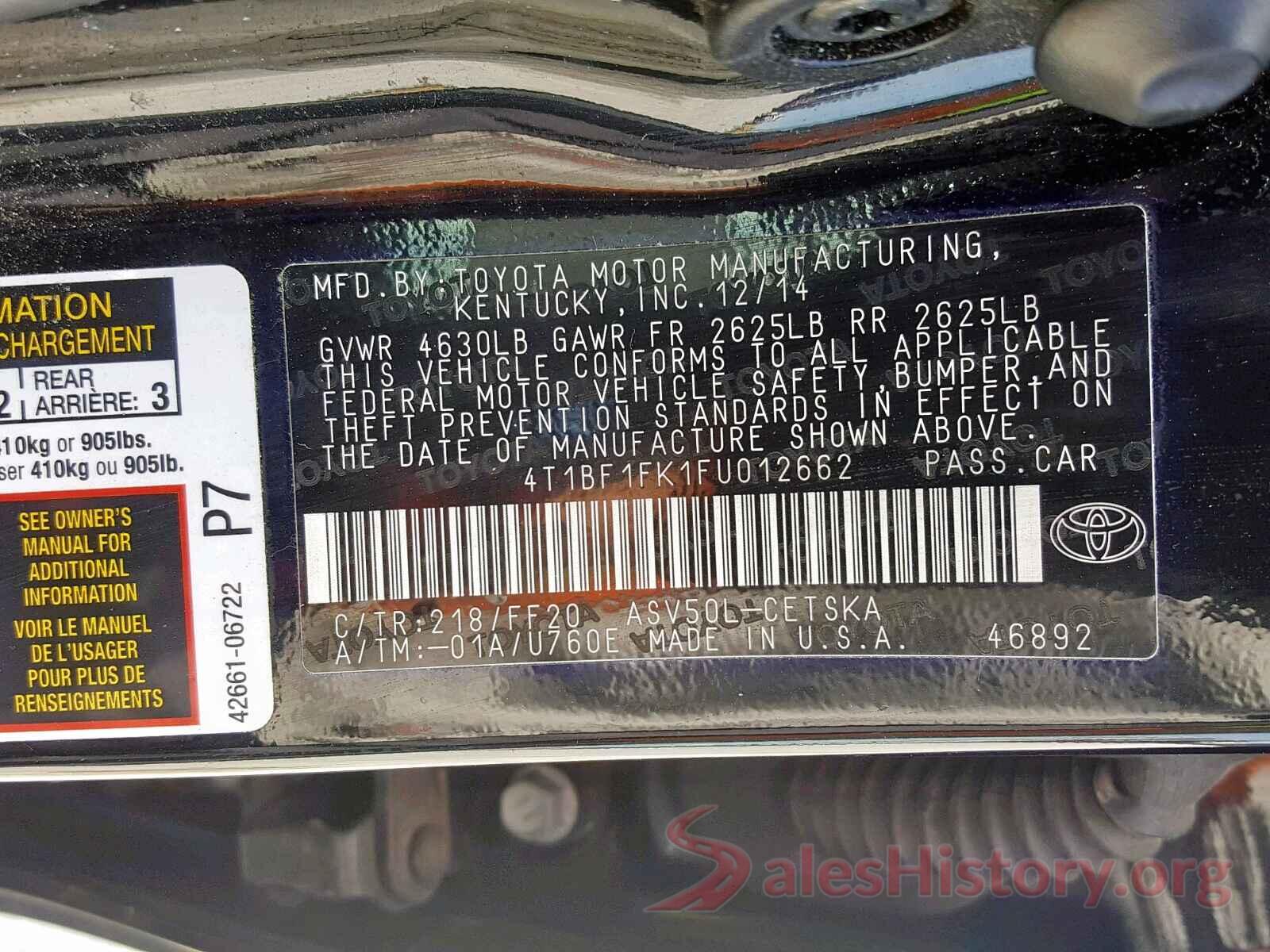 4T1BF1FK1FU012662 2015 TOYOTA CAMRY