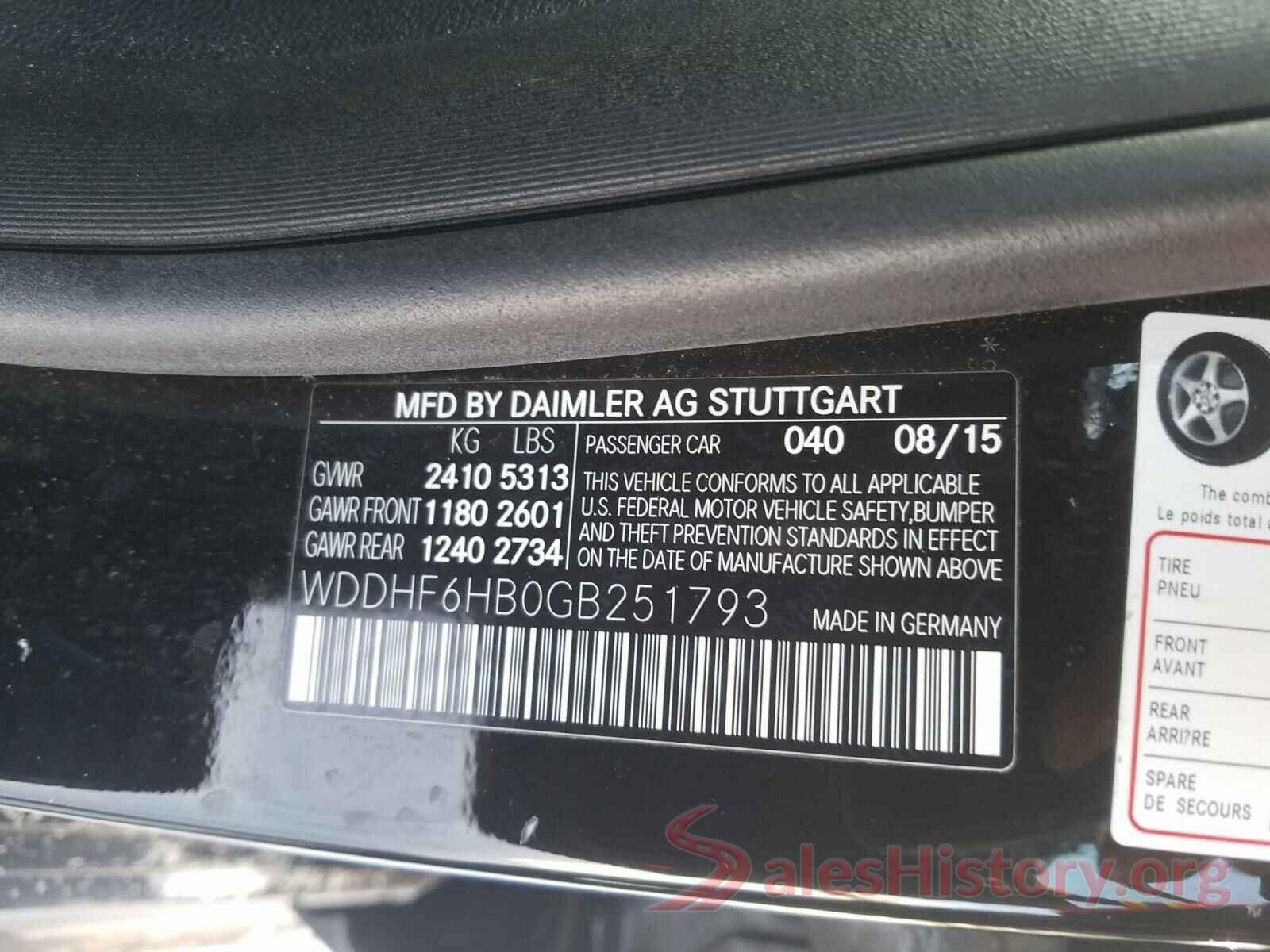 WDDHF6HB0GB251793 2016 MERCEDES-BENZ E CLASS