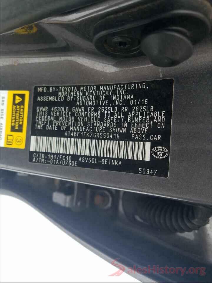 4T4BF1FK7GR550418 2016 TOYOTA CAMRY