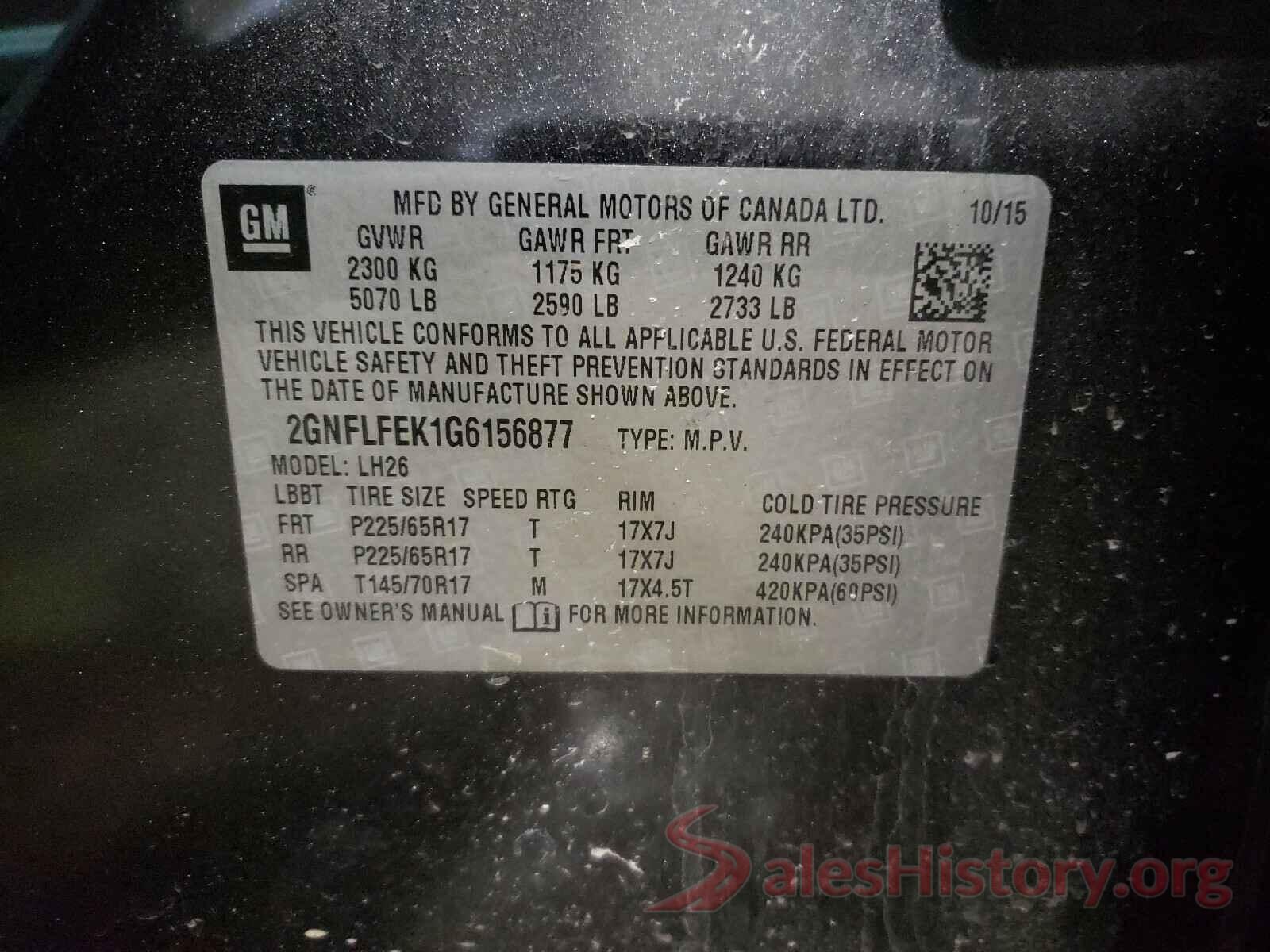 2GNFLFEK1G6156877 2016 CHEVROLET EQUINOX