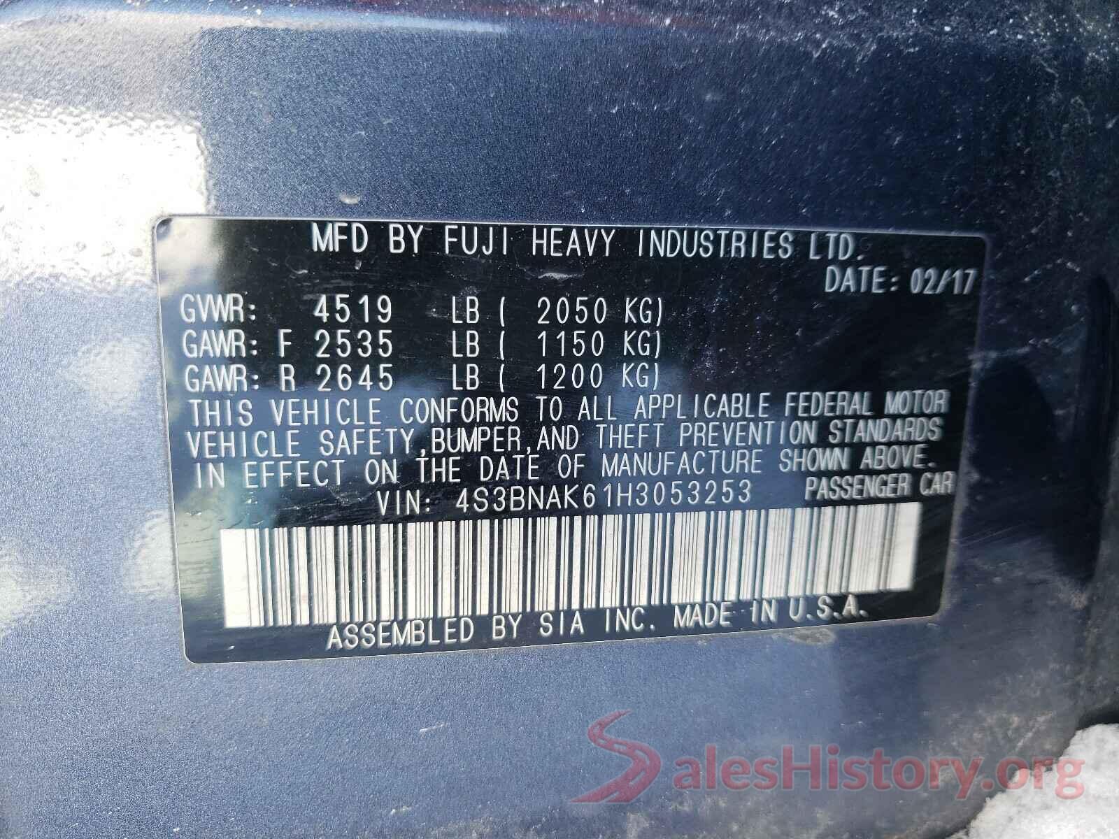 4S3BNAK61H3053253 2017 SUBARU LEGACY