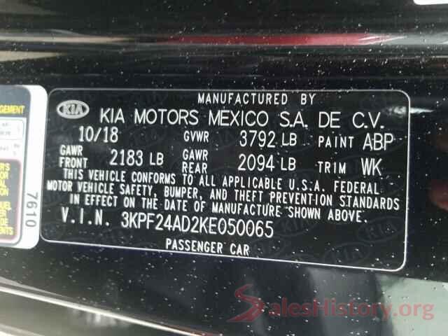 3KPF24AD2KE050065 2019 KIA FORTE