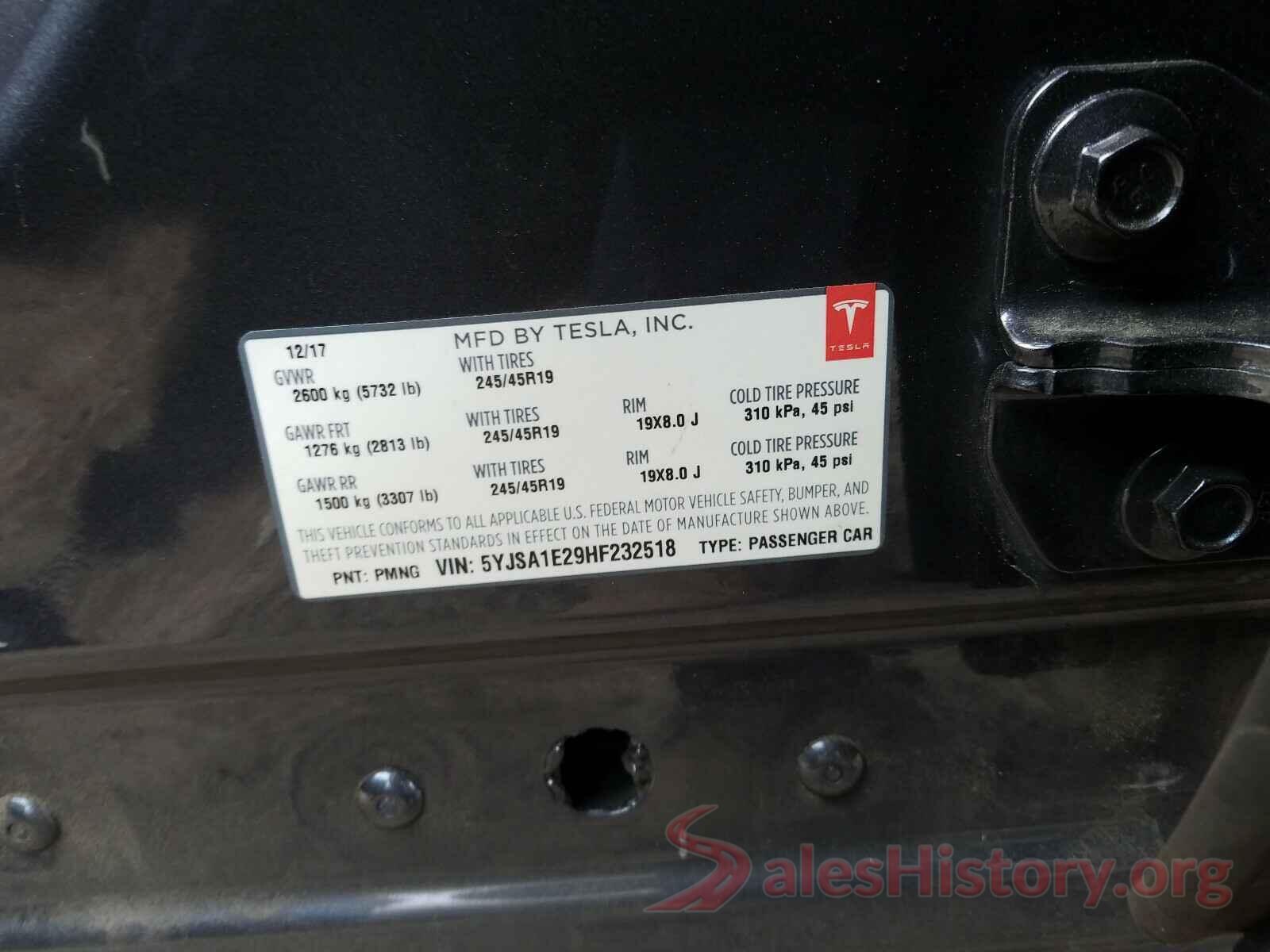 5YJSA1E29HF232518 2017 TESLA MODEL S