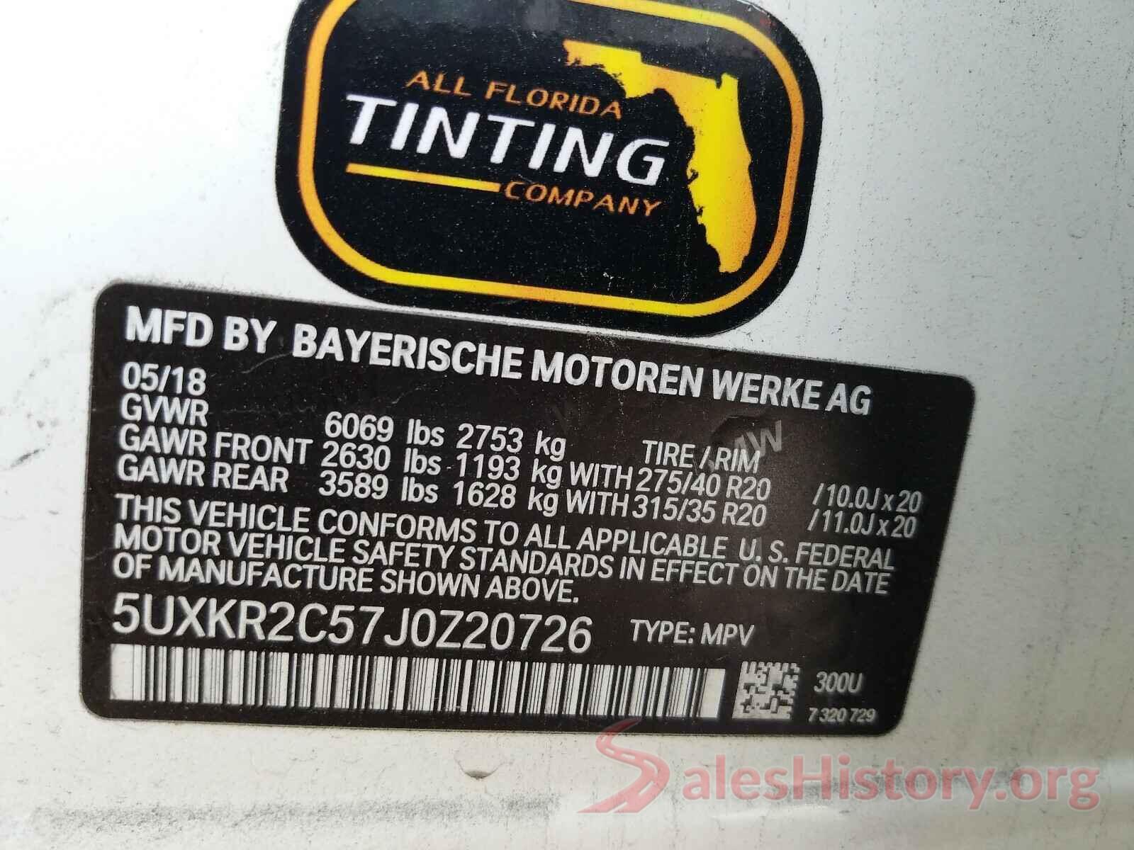 5UXKR2C57J0Z20726 2018 BMW X5