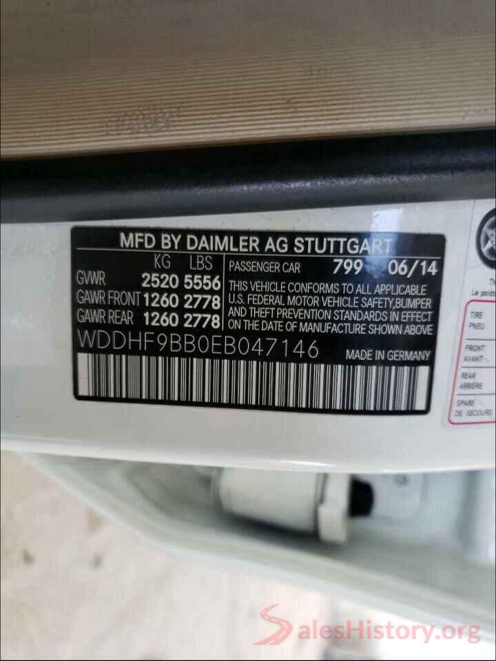 WDDHF9BB0EB047146 2014 MERCEDES-BENZ E CLASS