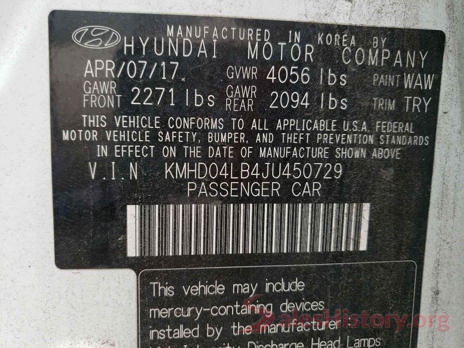 KMHD04LB4JU450729 2018 HYUNDAI ELANTRA