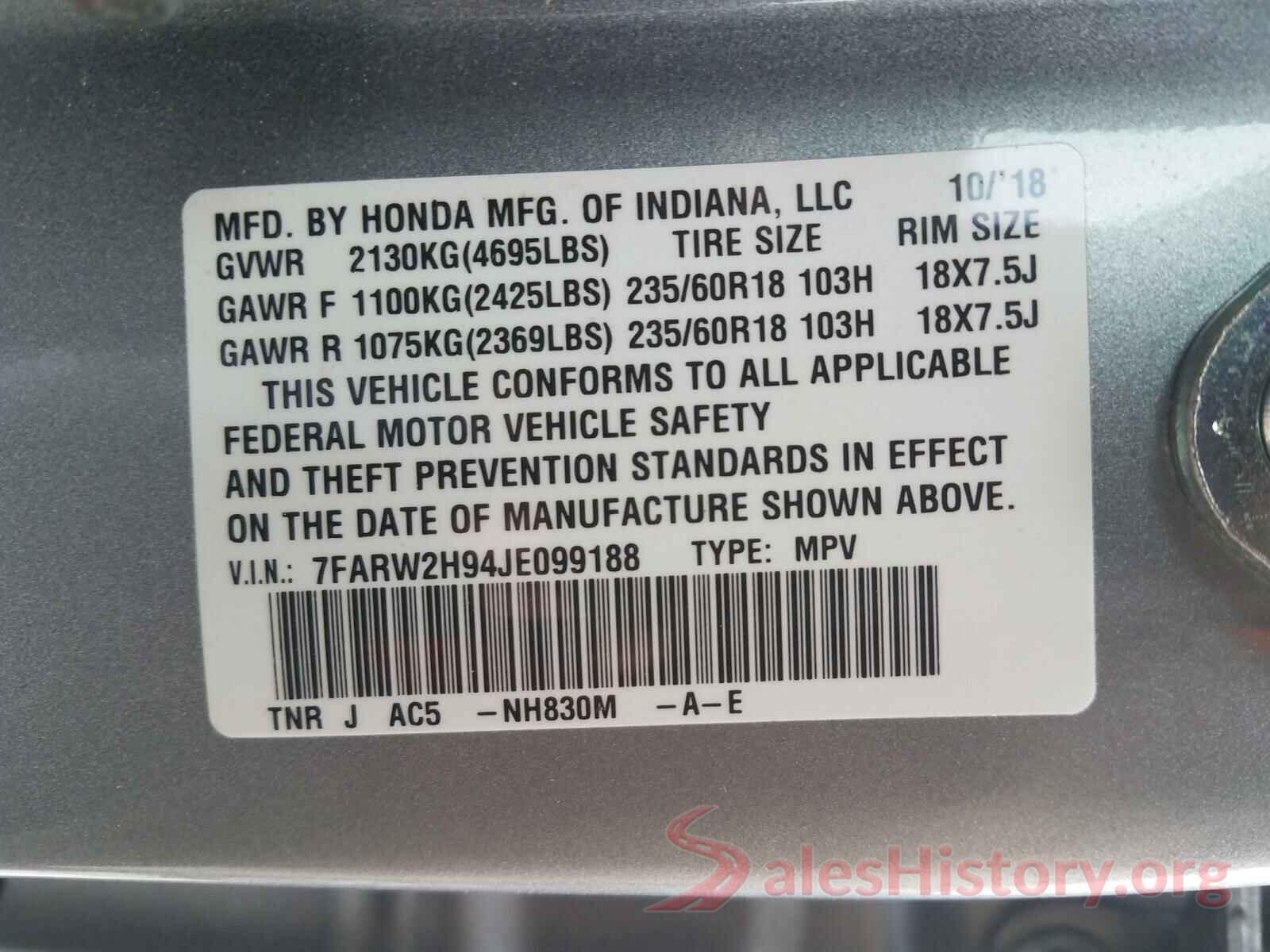 7FARW2H94JE099188 2018 HONDA CRV