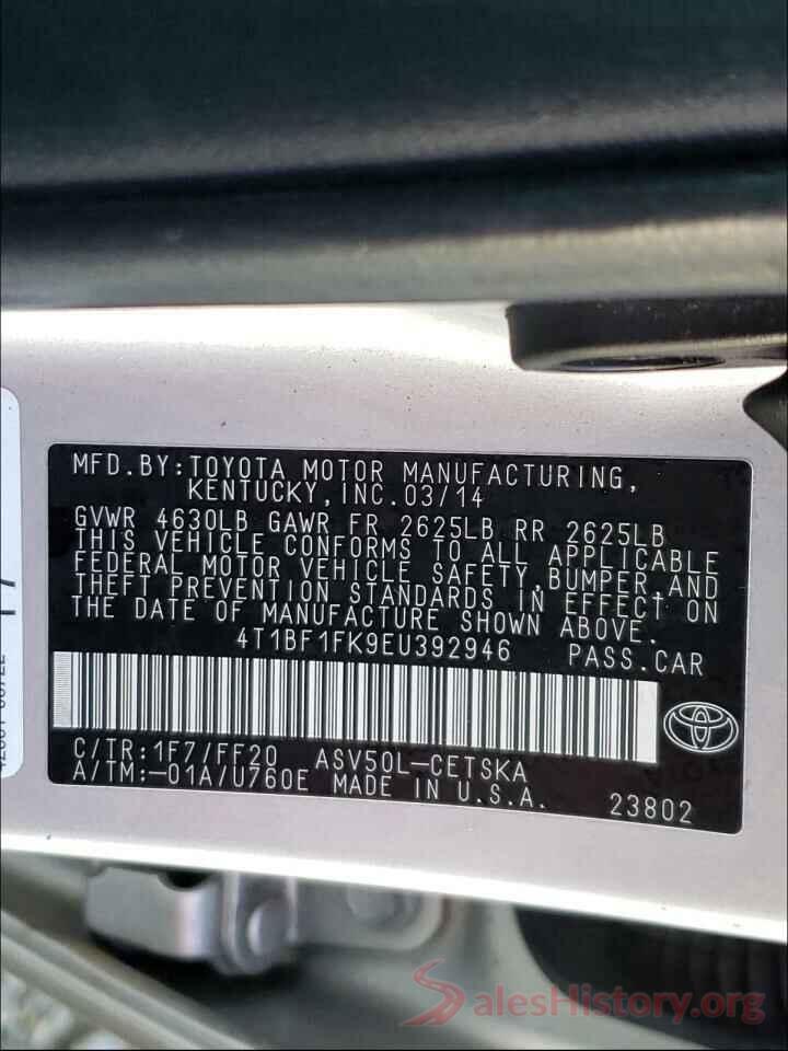 4T1BF1FK9EU392946 2014 TOYOTA CAMRY