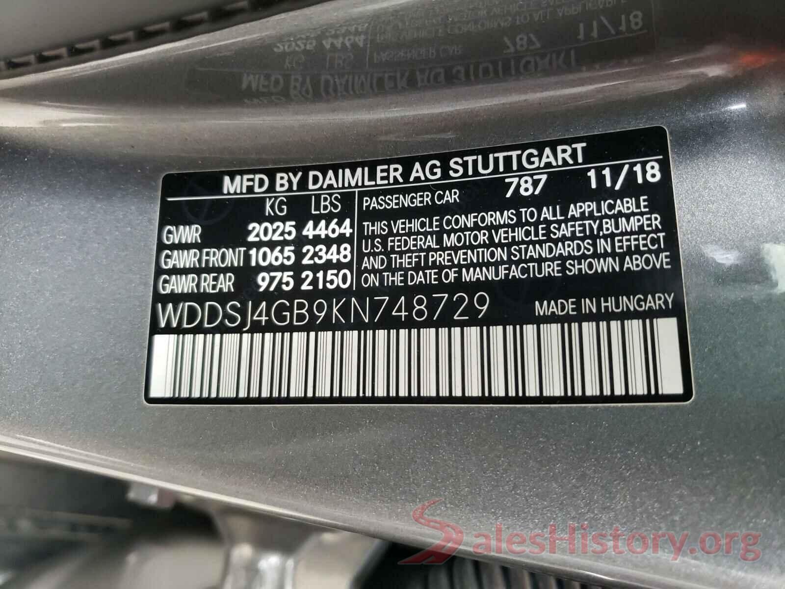 WDDSJ4GB9KN748729 2019 MERCEDES-BENZ C CLASS