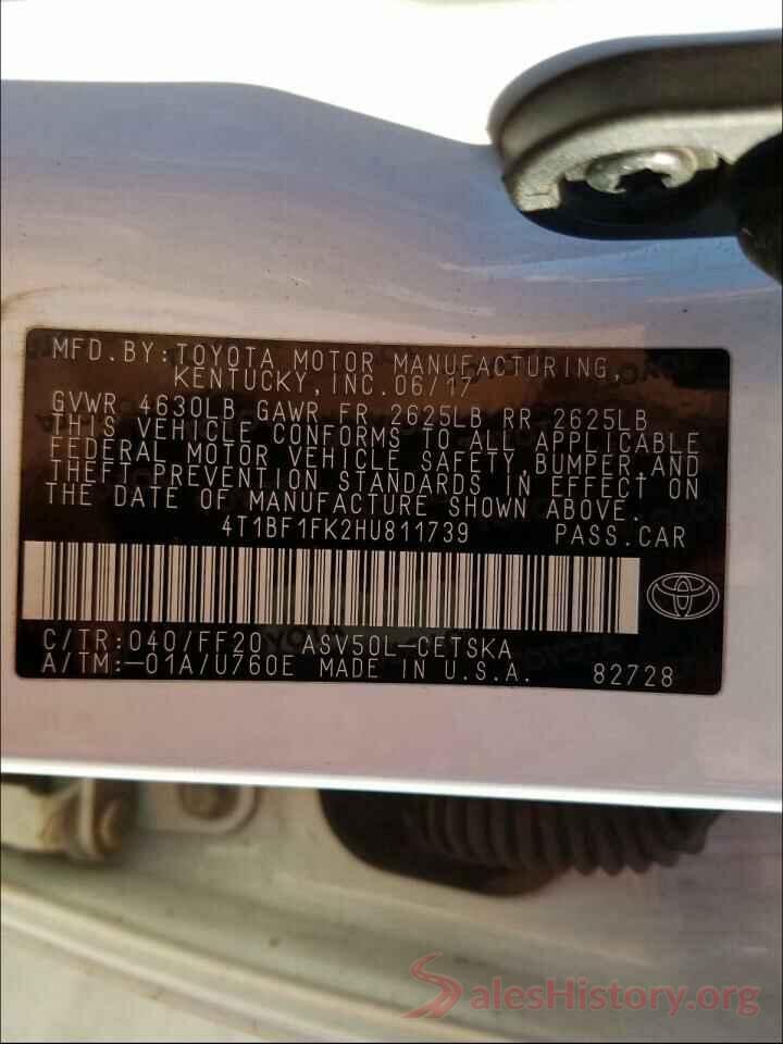 4T1BF1FK2HU811739 2017 TOYOTA CAMRY