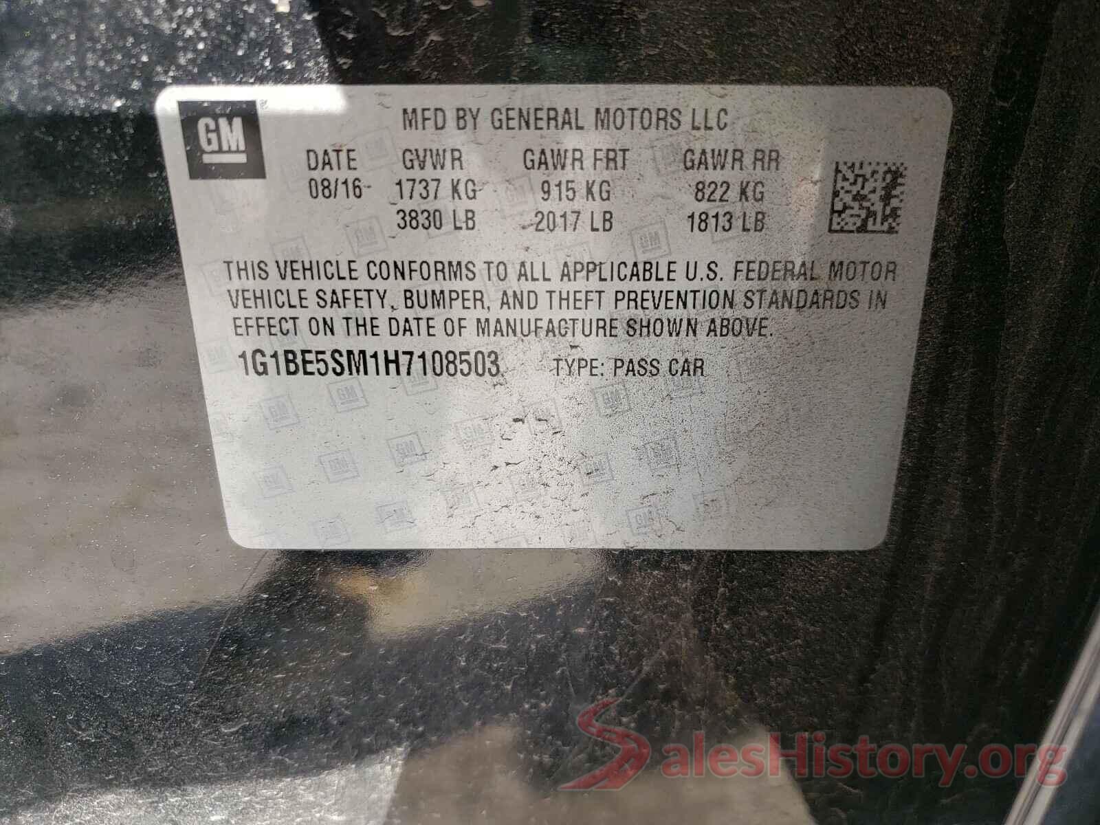 1G1BE5SM1H7108503 2017 CHEVROLET CRUZE