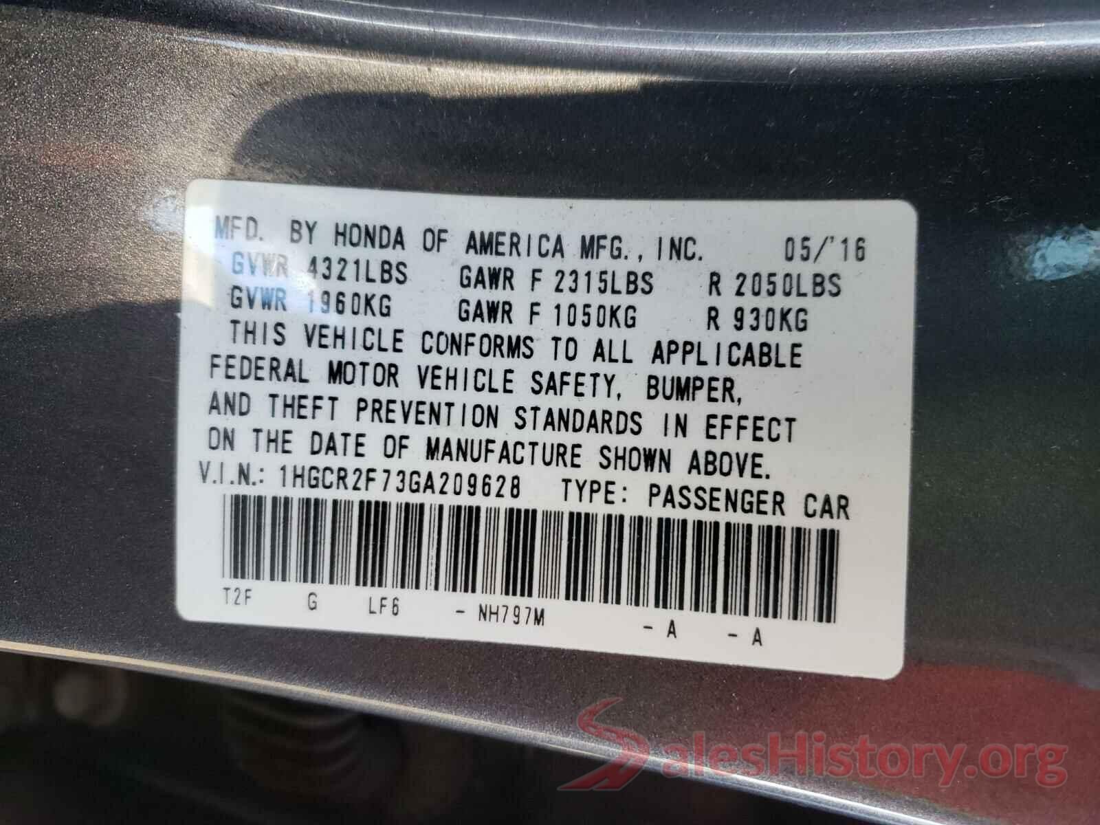 1HGCR2F73GA209628 2016 HONDA ACCORD