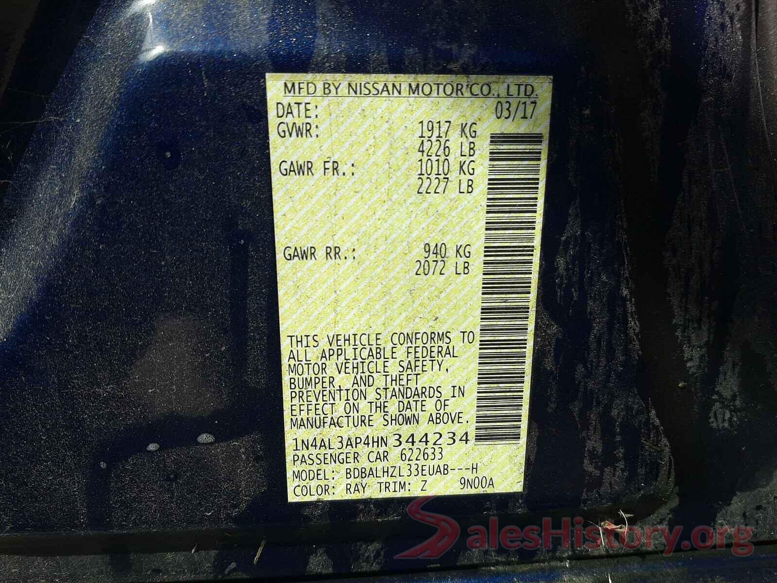 1N4AL3AP4HN344234 2017 NISSAN ALTIMA