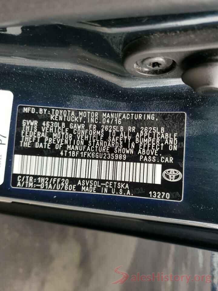 4T1BF1FK6GU235989 2016 TOYOTA CAMRY