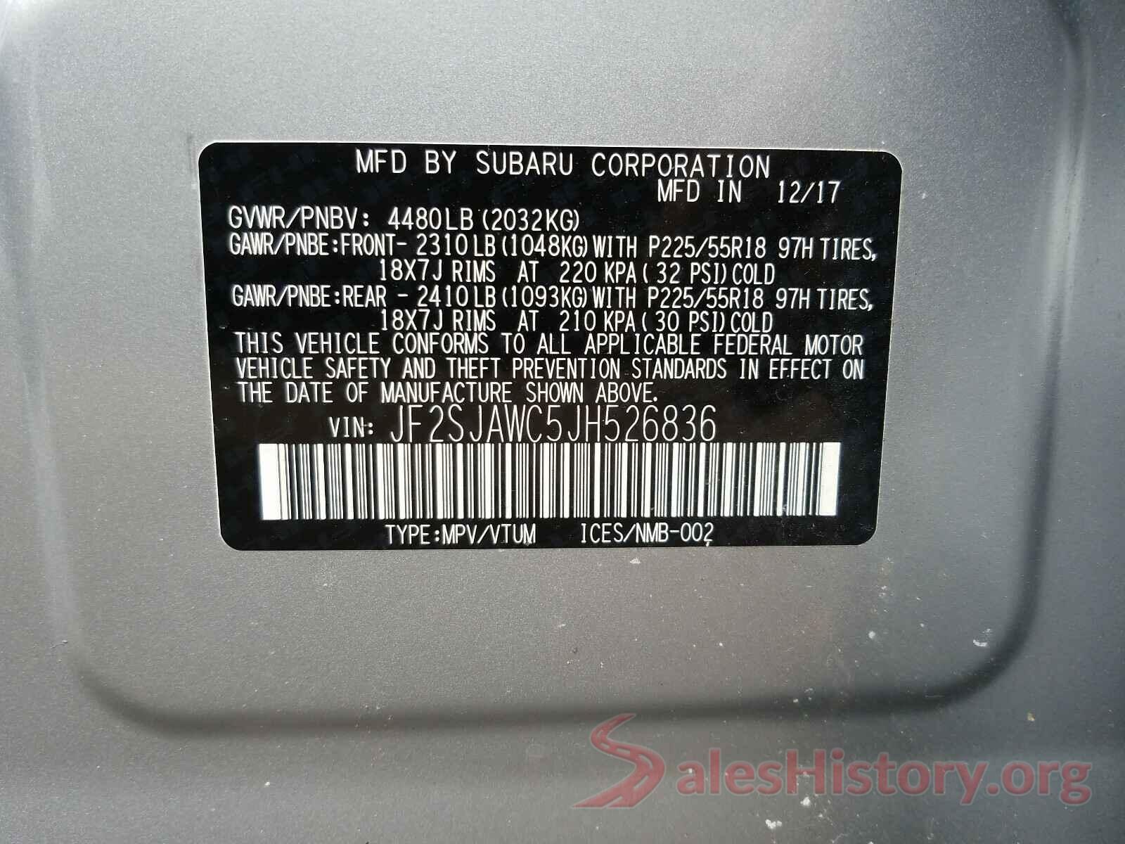 JF2SJAWC5JH526836 2018 SUBARU FORESTER