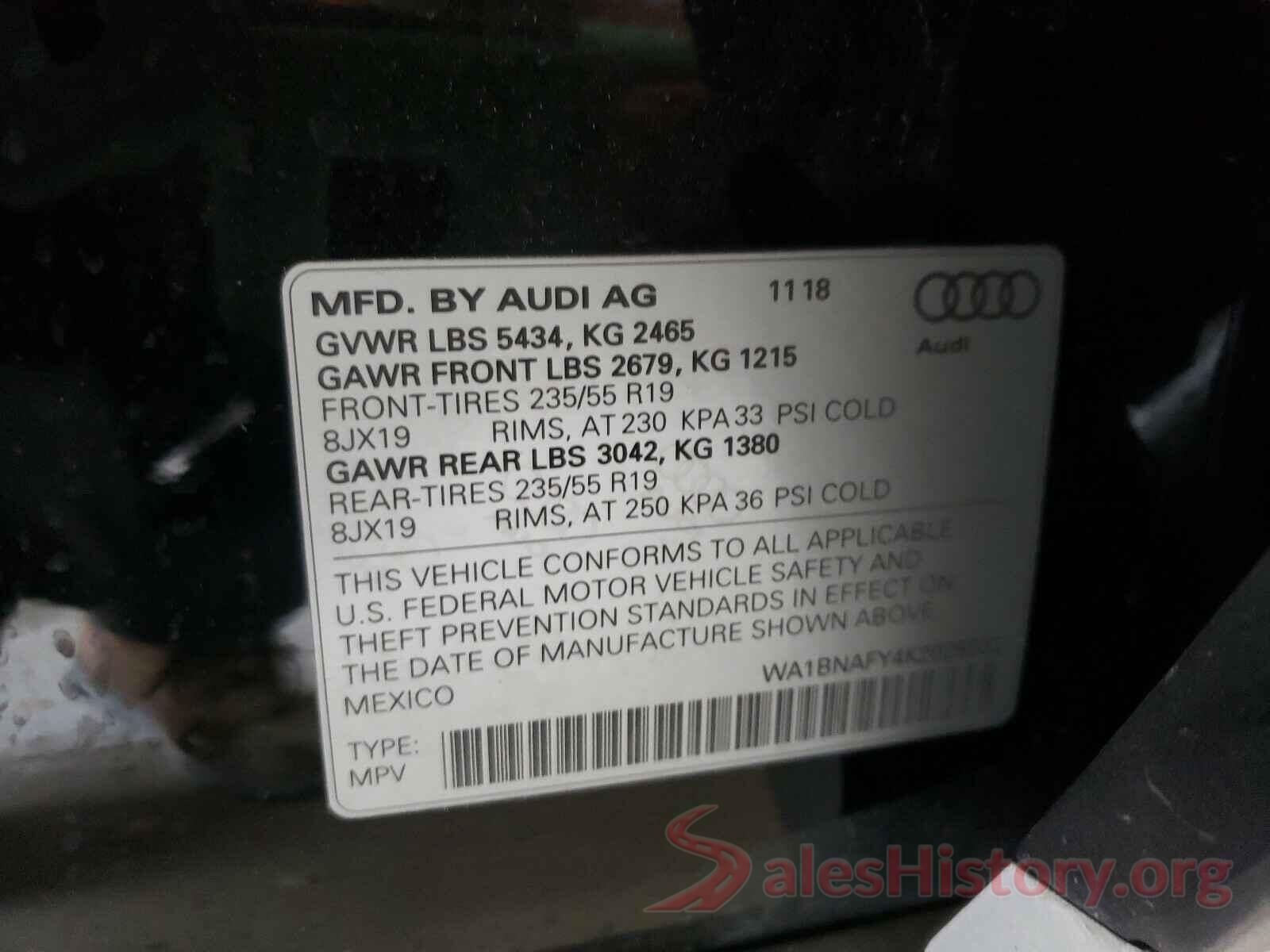 WA1BNAFY4K2025532 2019 AUDI Q5