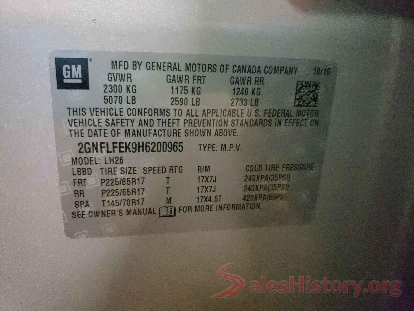 2GNFLFEK9H6200965 2017 CHEVROLET EQUINOX