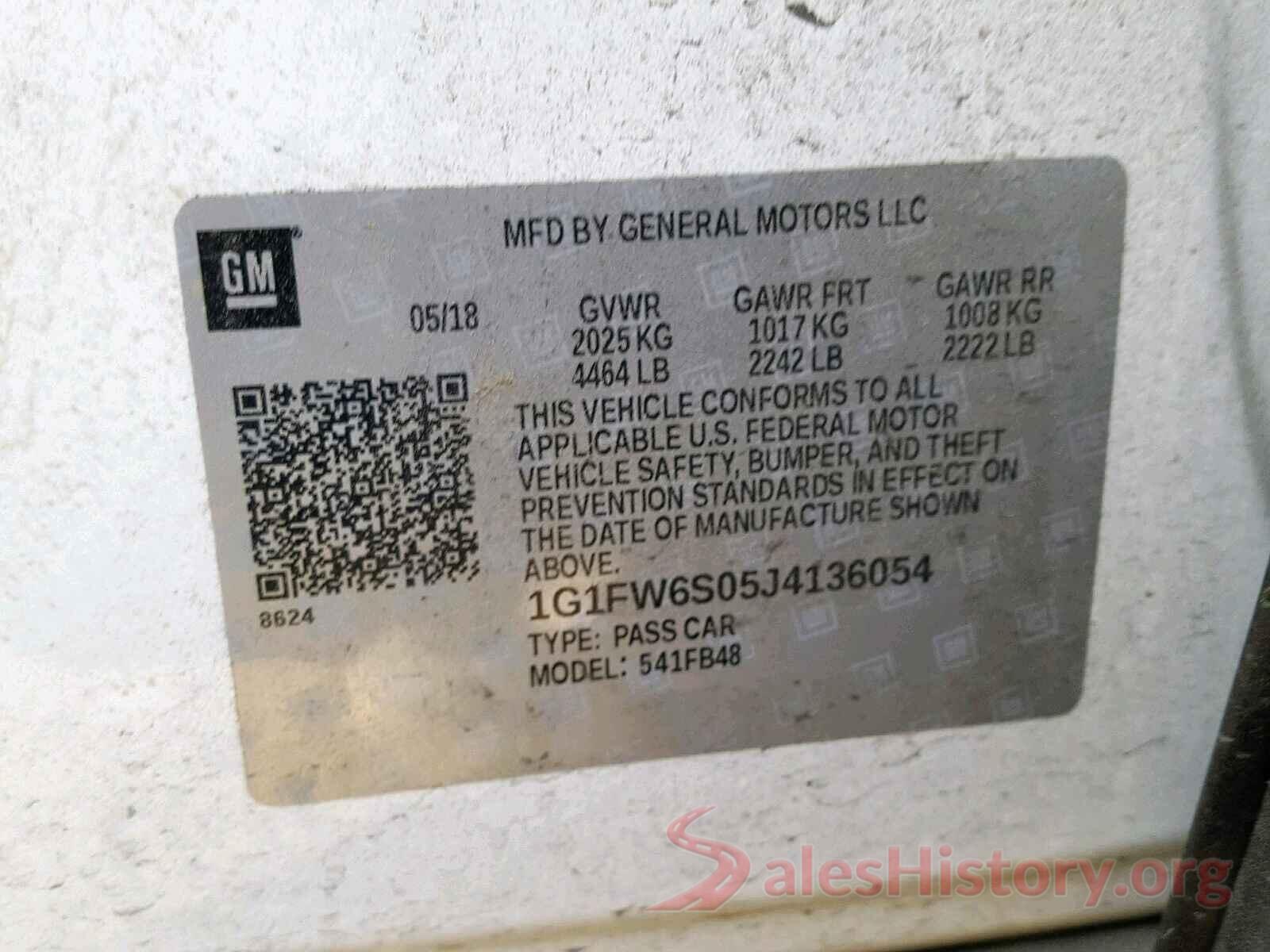 1G1FW6S05J4136054 2018 CHEVROLET BOLT