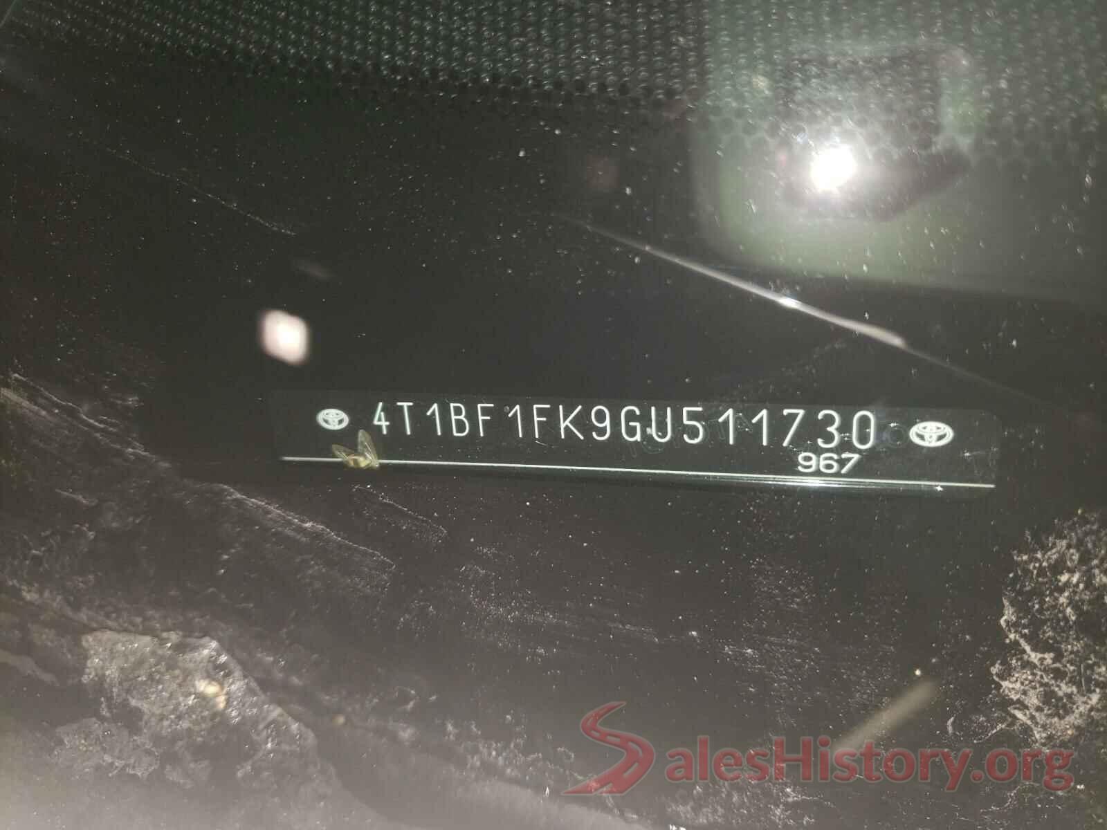 4T1BF1FK9GU511730 2016 TOYOTA CAMRY