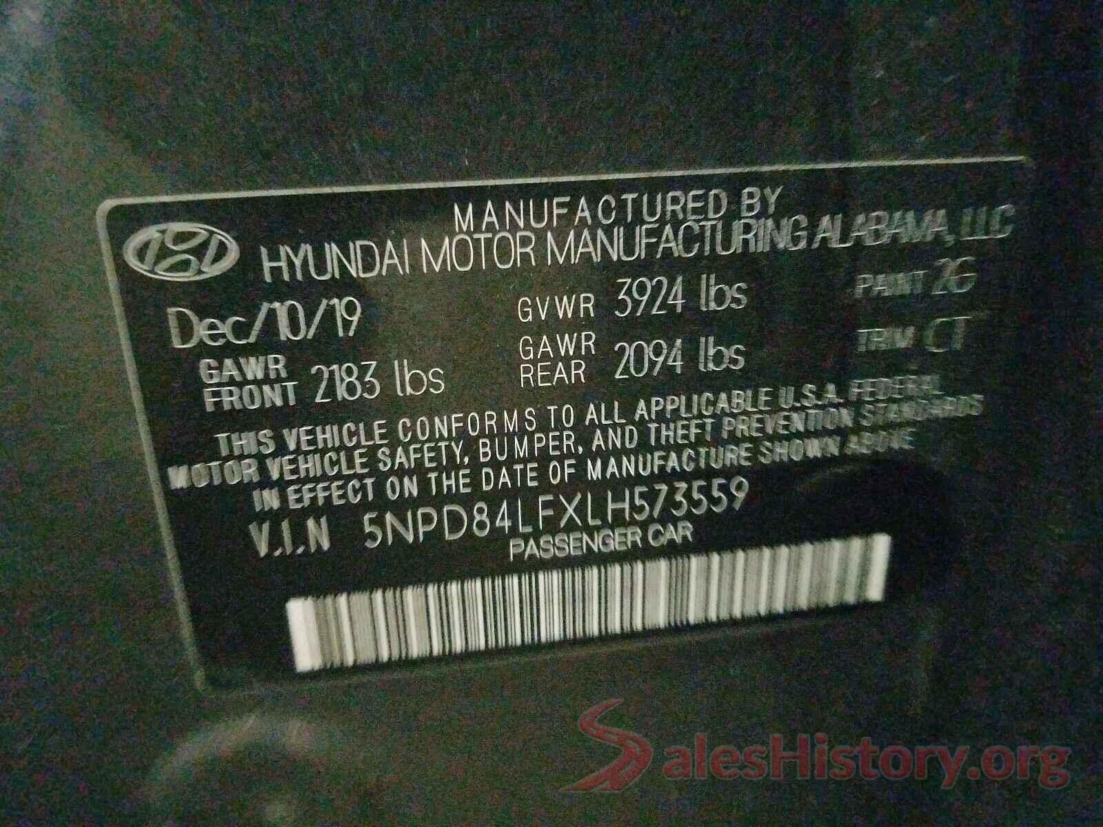 5NPD84LFXLH573559 2020 HYUNDAI ELANTRA