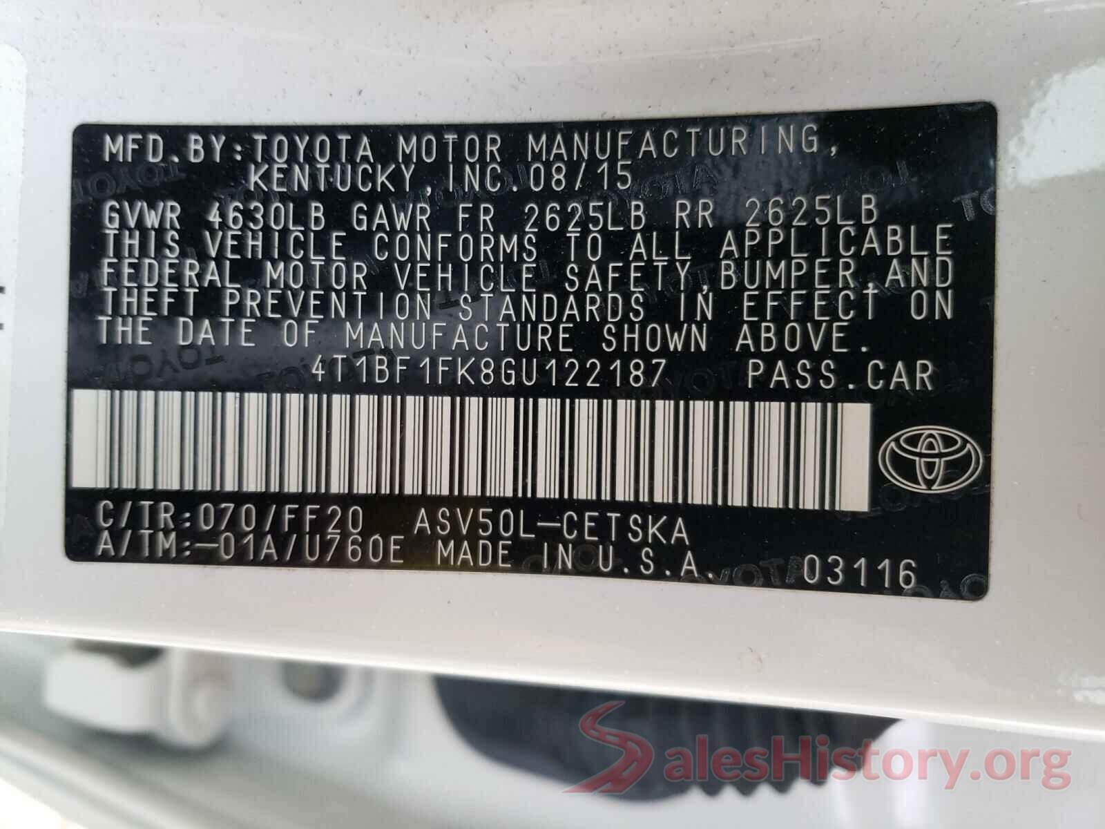 4T1BF1FK8GU122187 2016 TOYOTA CAMRY