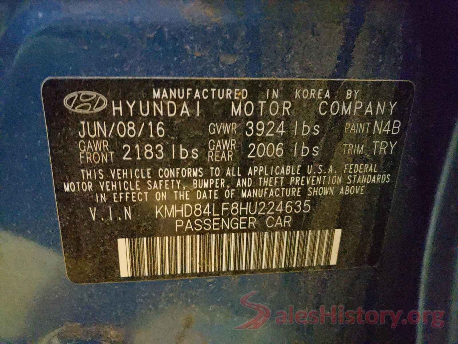 KMHD84LF8HU224635 2017 HYUNDAI ELANTRA