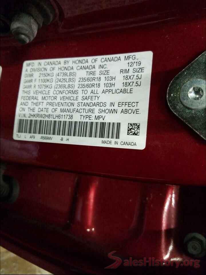 2HKRW2H81LH611738 2020 HONDA CRV