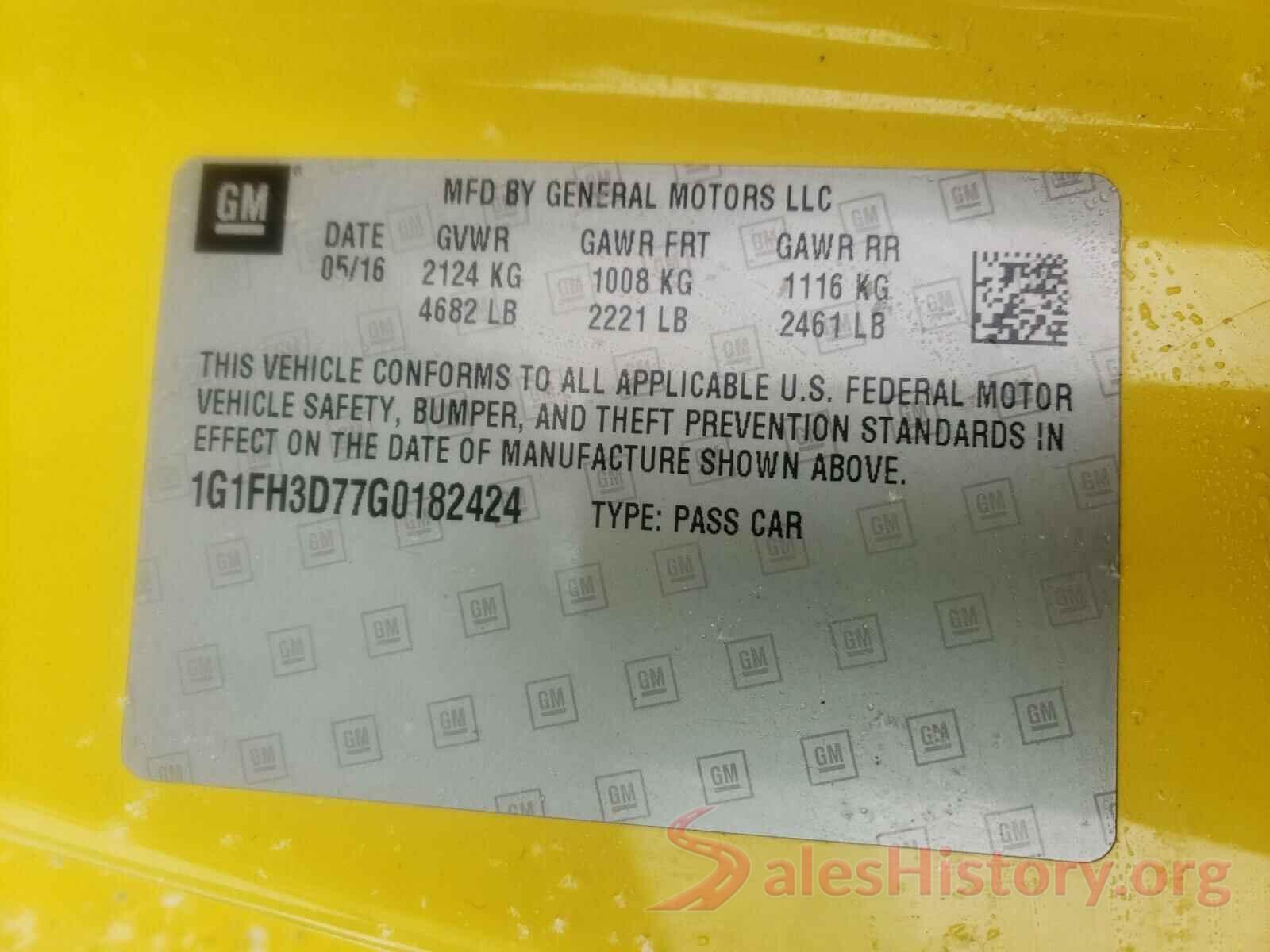 1G1FH3D77G0182424 2016 CHEVROLET CAMARO