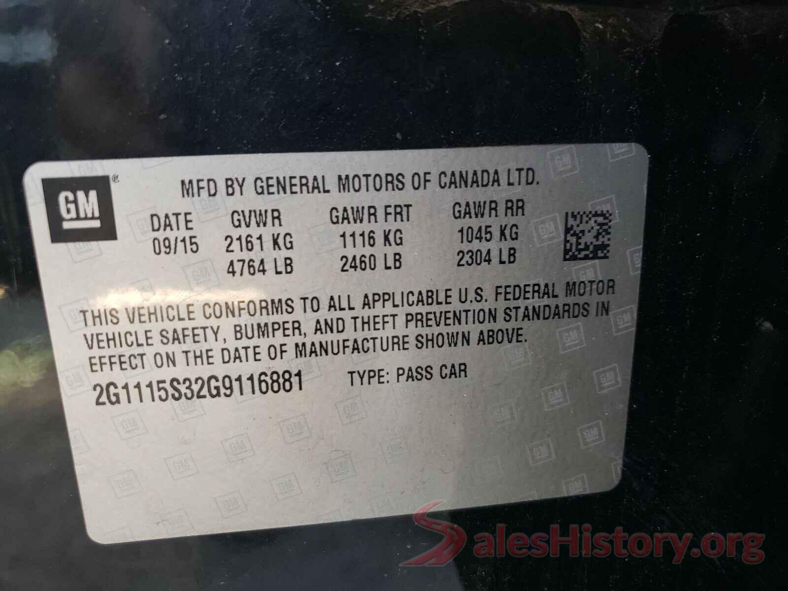 2G1115S32G9116881 2016 CHEVROLET IMPALA