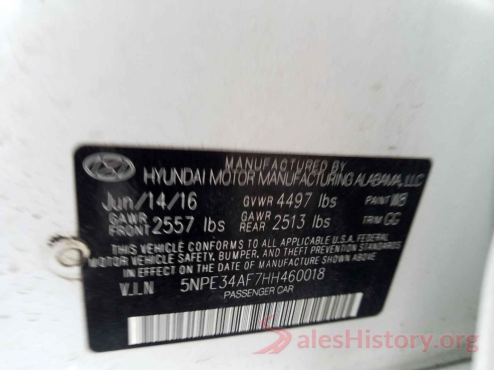 5NPE34AF7HH460018 2017 HYUNDAI SONATA