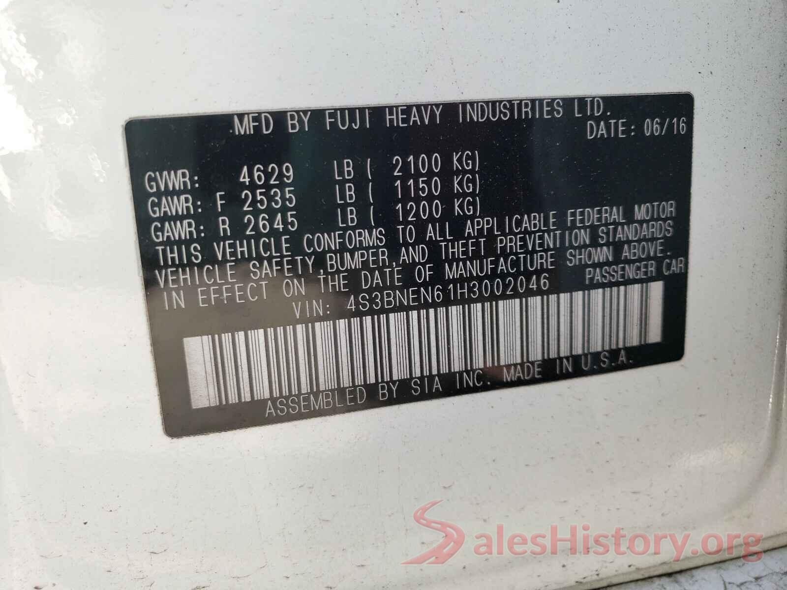 4S3BNEN61H3002046 2017 SUBARU LEGACY