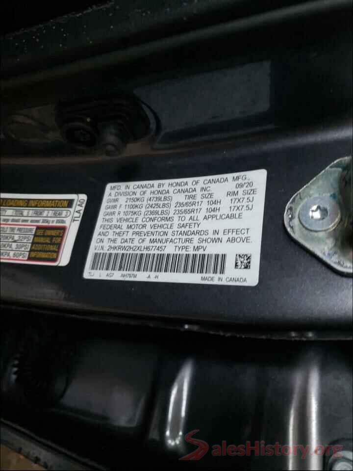 2HKRW2H2XLH677457 2020 HONDA CRV